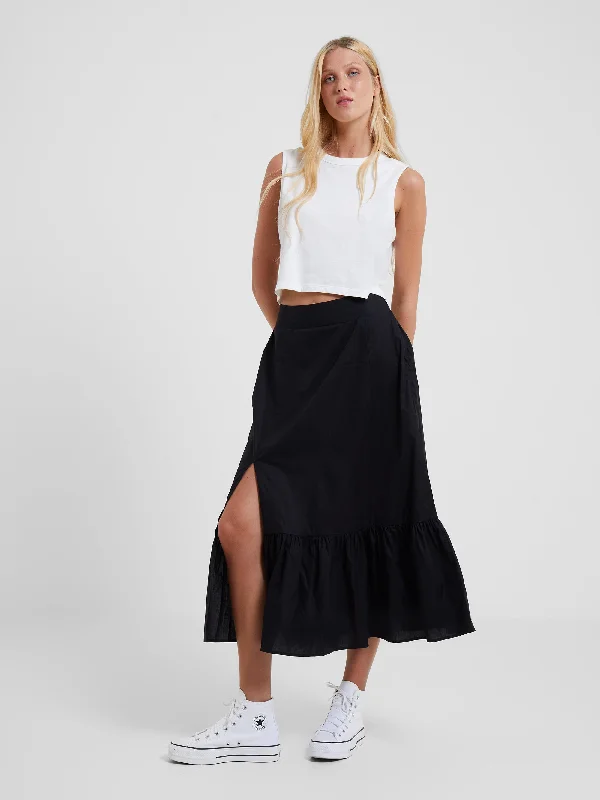 women's breathable cocktail skirtsRhodes Cotton Poplin Ruffle Maxi Skirt