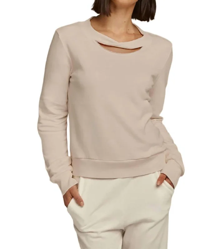 High-Neck SweatersTwist Neck Pullover In Oat